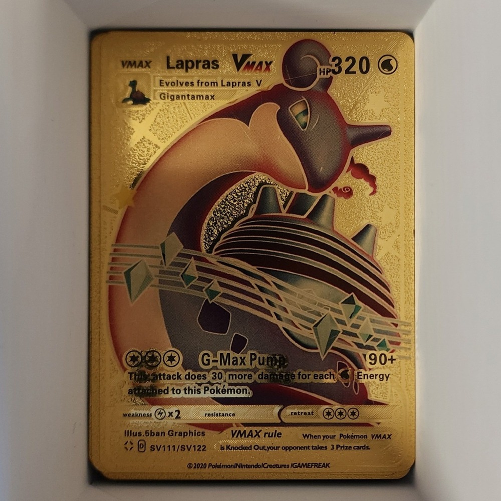 Pokemon Lapras VMAX SV111/SV122 Gold Metallic Foil Card Shiny Vault Gigantamax